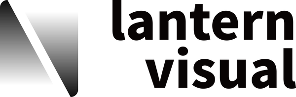 The "lantern visual" logo in dark grey lowercase text on a transparent checkerboard background.